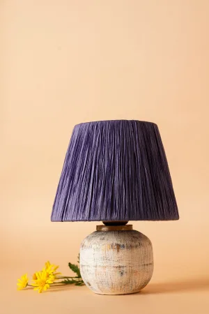 Tissu Handmade Ceramic Lampshade Navy Blue-cream
