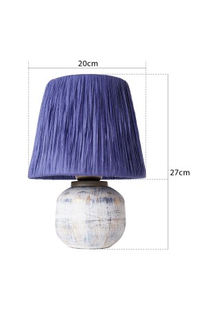Tissu Handmade Ceramic Lampshade Navy Blue-cream