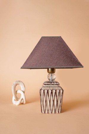 Droit Handmade Ceramic Lampshade Brown-cream