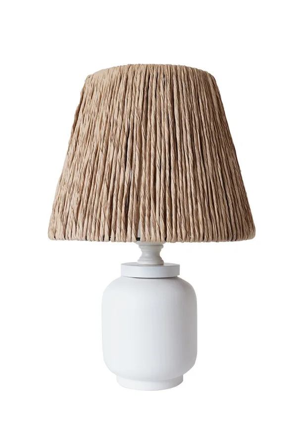 Percer Handmade Ceramic Lampshade White Wicker