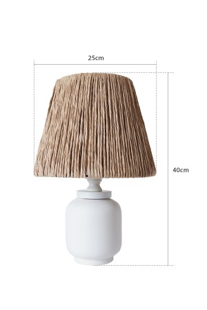 Percer Handmade Ceramic Lampshade White Wicker