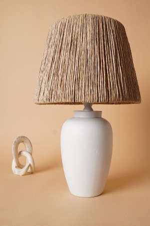 Crochet Handmade Ceramic Lampshade White Wicker