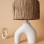 Droite Handmade Ceramic Lampshade White Wicker