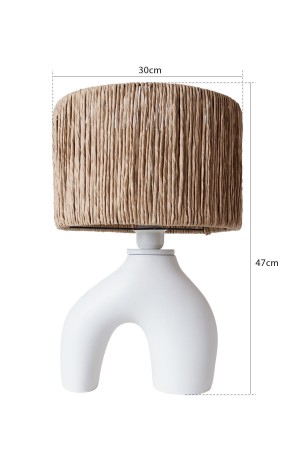 Droite Handmade Ceramic Lampshade White Wicker