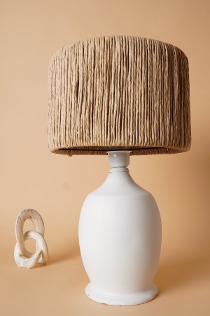 Tigre Handmade Ceramic Lampshade White Wicker