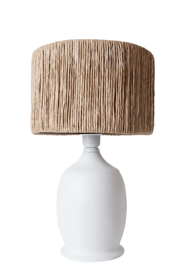 Tigre Handmade Ceramic Lampshade White Wicker