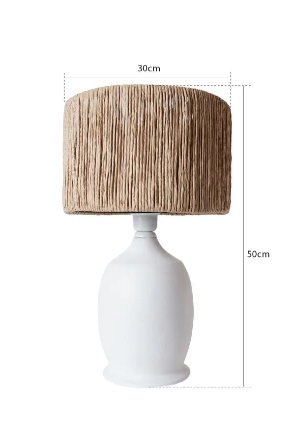 Tigre Handmade Ceramic Lampshade White Wicker