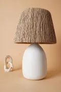Ram Handmade Ceramic Lampshade White Wicker