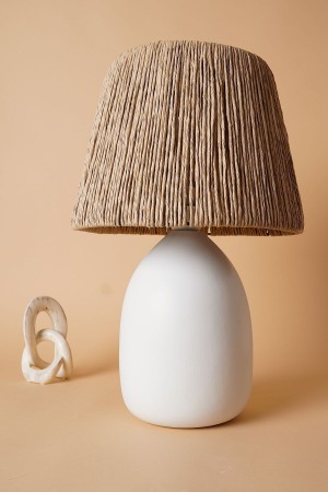 Ram Handmade Ceramic Lampshade White Wicker