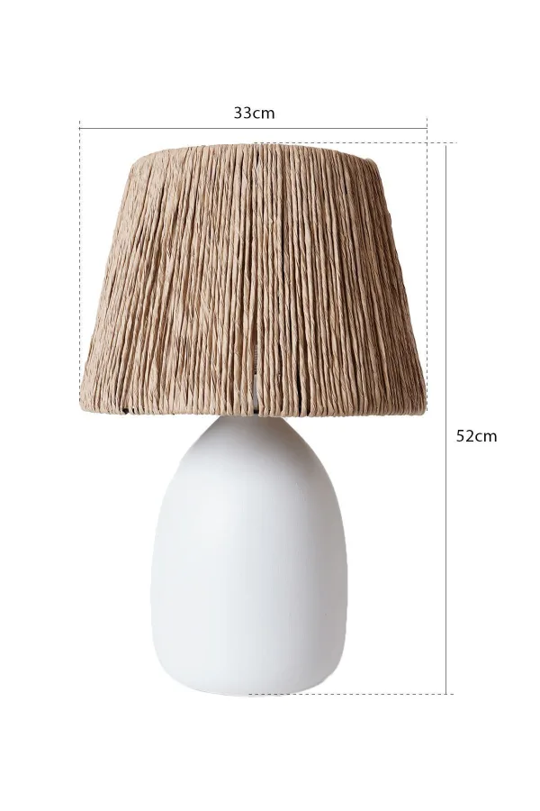 Ram Handmade Ceramic Lampshade White Wicker
