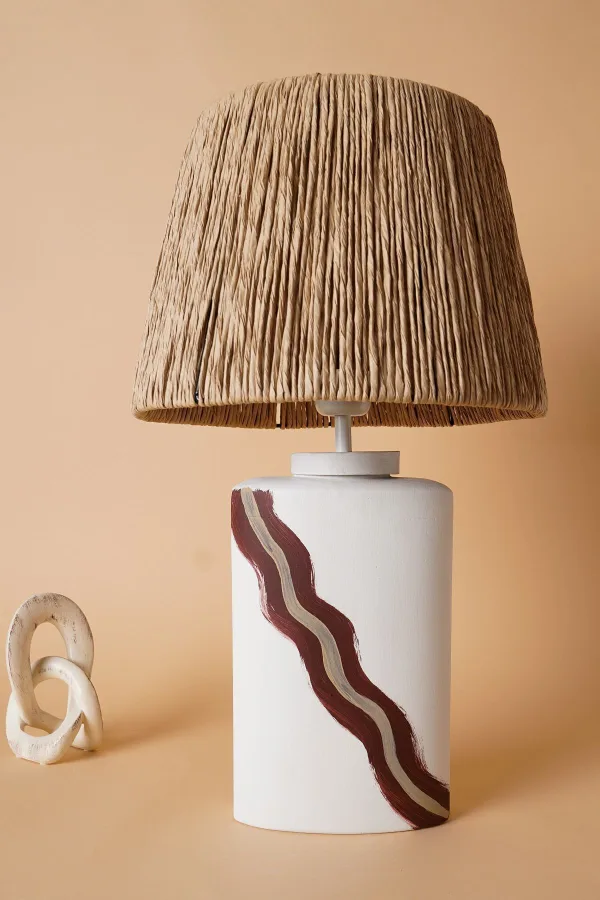Vierge Handmade Ceramic Lampshade White Wicker