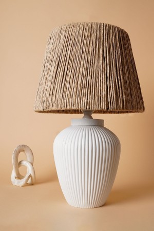 Modern Desir Handmade Ceramic Lampshade White Wicker