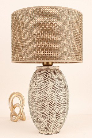 Riche Ceramic Lampshade Cream Coffee Wicker