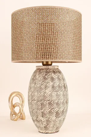 Riche Ceramic Lampshade Cream Coffee Wicker