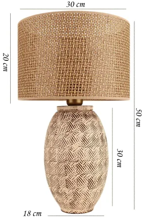 Riche Ceramic Lampshade Cream Coffee Wicker Riche Ceramic Lampshade Cream Coffee Wicker