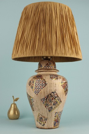 Asie Patterned Ceramic Lampshade Cream