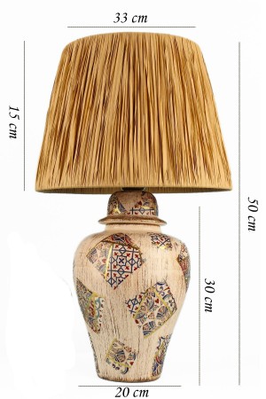 Asie Patterned Ceramic Lampshade Cream