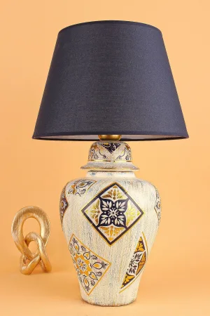 Mer Patterned Ceramic Lampshade Navy Blue