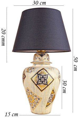 Mer Patterned Ceramic Lampshade Navy Blue