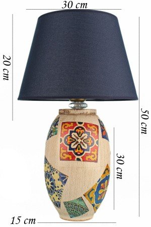 Cement Patterned Lampshade Navy Blue