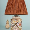 Handmade Ceramic Lampshade Brown with Arme Pattern