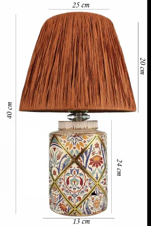 Handmade Ceramic Lampshade Brown with Arme Pattern Handmade Ceramic Lampshade Brown with Arme Pattern