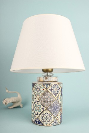 Lent Patterned Handmade Ceramic Lampshade White
