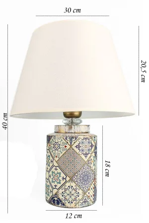 Lent Patterned Handmade Ceramic Lampshade White Lent Patterned Handmade Ceramic Lampshade White