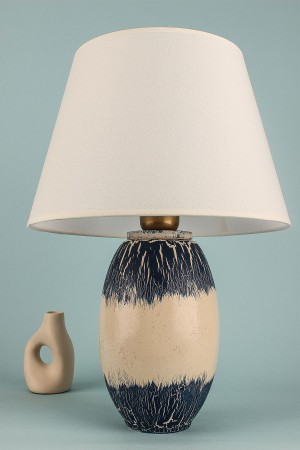 Reflechi Handmade Ceramic Lampshade Navy Blue-Cream