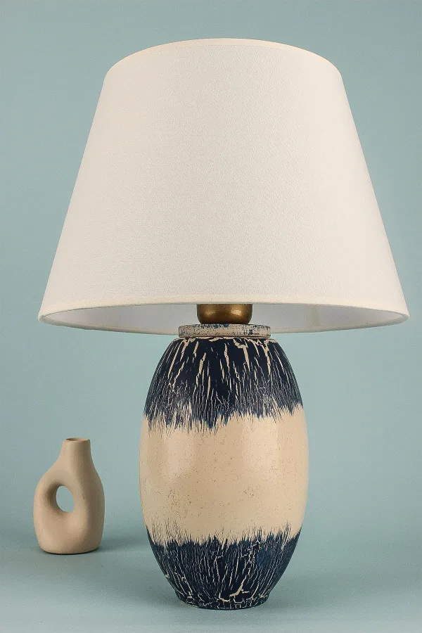Reflechi Handmade Ceramic Lampshade Navy Blue-Cream Buy Reflechi Handmade Ceramic Lampshade Navy Blue-Cream