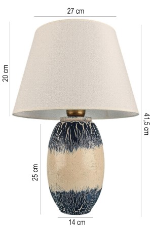 Reflechi Handmade Ceramic Lampshade Navy Blue-Cream