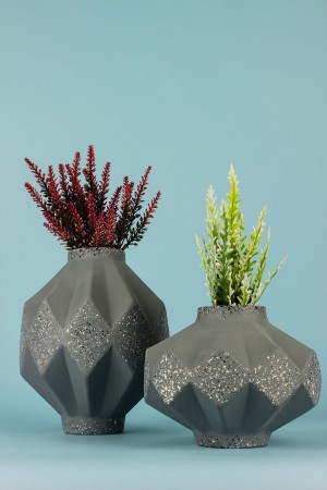 Stern 2-Piece Handmade Decorative Ceramic Vase