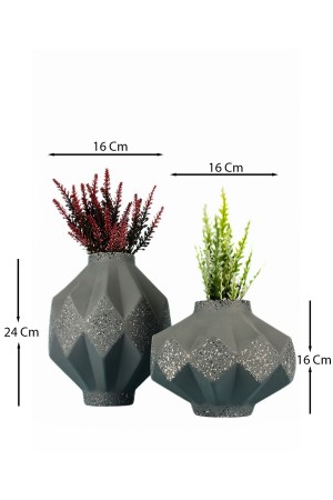 Stern 2-Piece Handmade Decorative Ceramic Vase