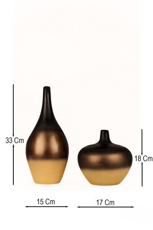 Brunella Duo Handmade Dekoratif Seramik 2'li Vazo