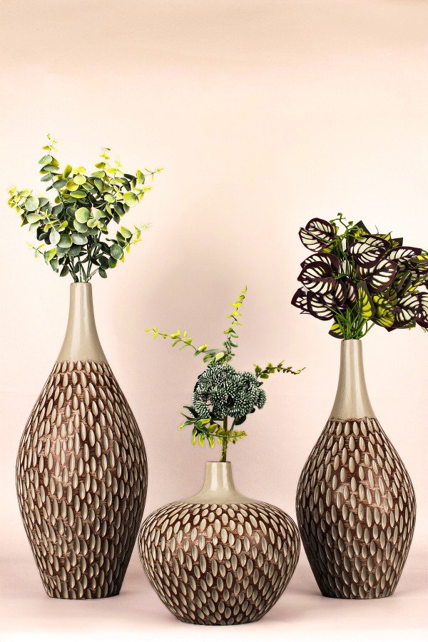 Naturacraft Handmade Decorative Ceramic 3-Piece Vase