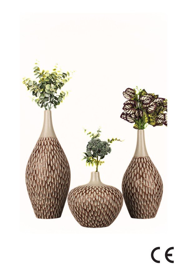 Naturacraft Handmade Decorative Ceramic 3-Piece Vase