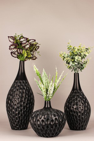 Lucerno Handmade Dekoratif Seramik 3'lü Vazo Set