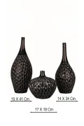 Lucerno Handmade Decorative Ceramic 3-Piece Vase Set