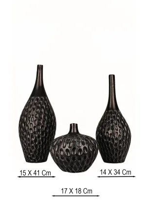 Lucerno Handmade Decorative Ceramic 3-Piece Vase Set