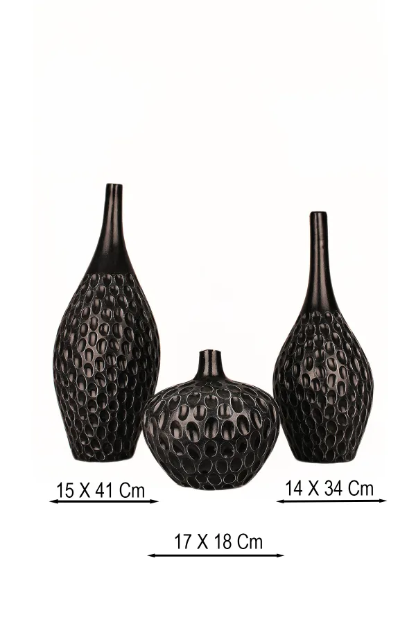 Lucerno Handmade Decorative Ceramic 3-Piece Vase Set