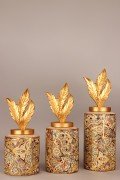 Golden Dance Handmade Ceramic 3-Piece Vase Set Golden Dance Handmade Ceramic 3-Piece Vase Set