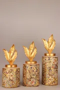 Golden Dance Handmade Ceramic 3-Piece Vase Set
