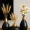 GoldenShadow Handmade Dekoratif Seramik 3'lü Set Vazo