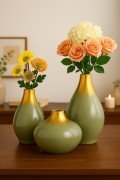 Olvessa Handmade Decorative Ceramic 3-Piece Vase Set