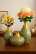 Olvessa Handmade Decorative Ceramic 3-Piece Vase Set