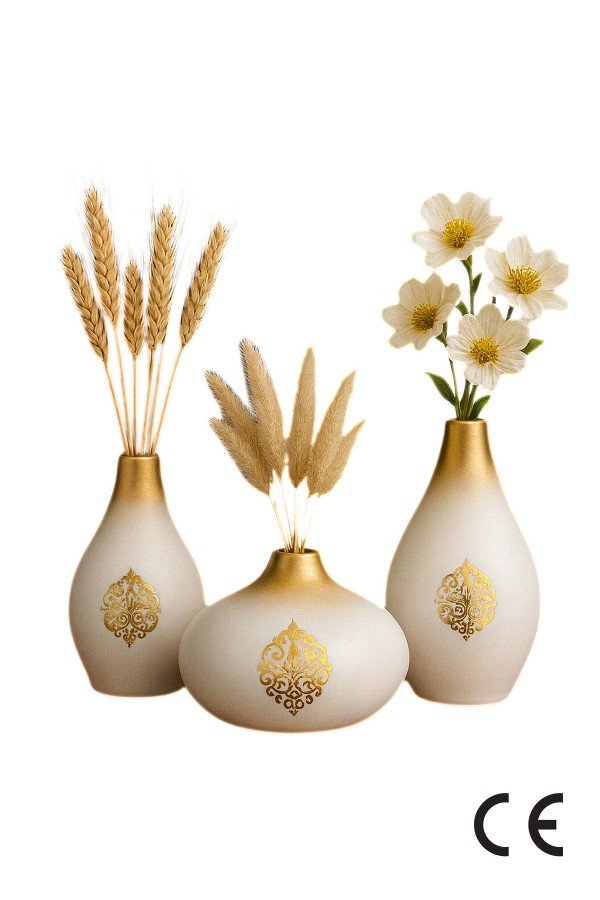 Regalia Handmade Decorative Ceramic 3-Piece Vase Set