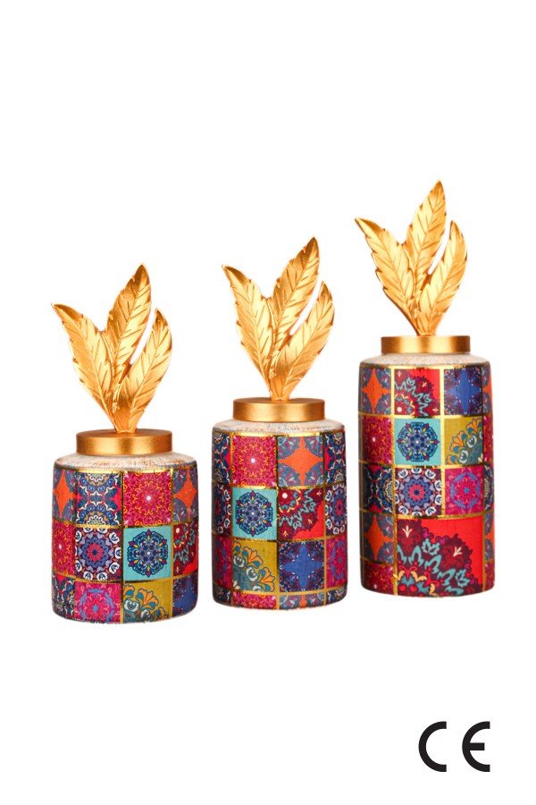Vistara Handmade Decorative Ceramic 3-Piece Vase Set Vistara Handmade Decorative Ceramic 3-Piece Vase Set