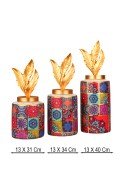 Vistara Handmade Decorative Ceramic 3-Piece Vase Set Vistara Handmade Decorative Ceramic 3-Piece Vase Set