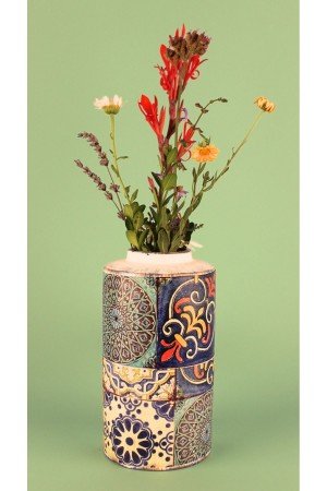 Mixte Patterned Ceramic Vase Colorful