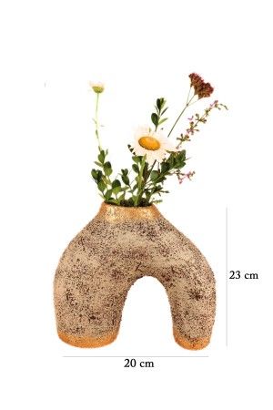 Moleter Vase Gray Brown Gold